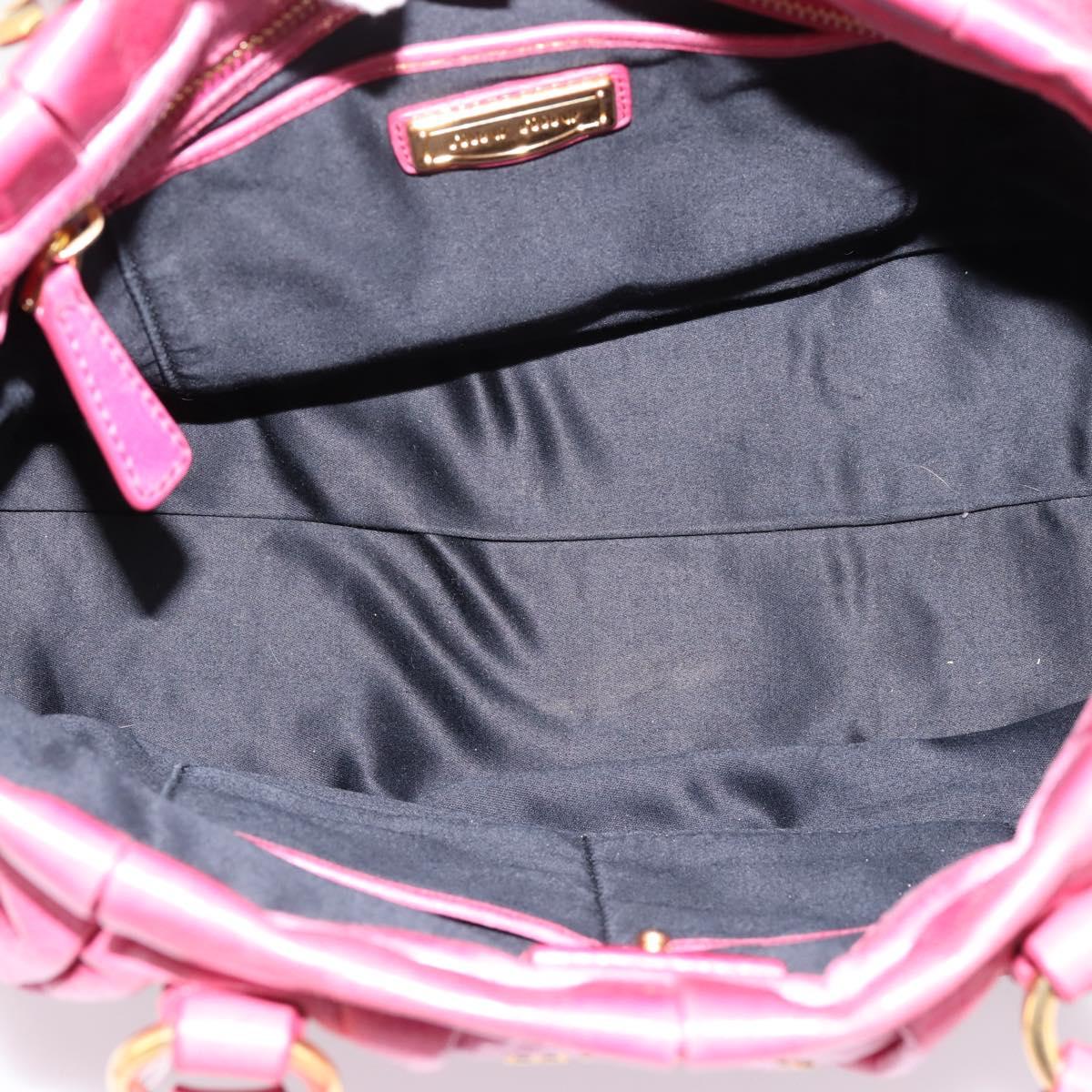 Miu Miu Hand Bag Leather 2way Pink Gold Tone Auth 199521V