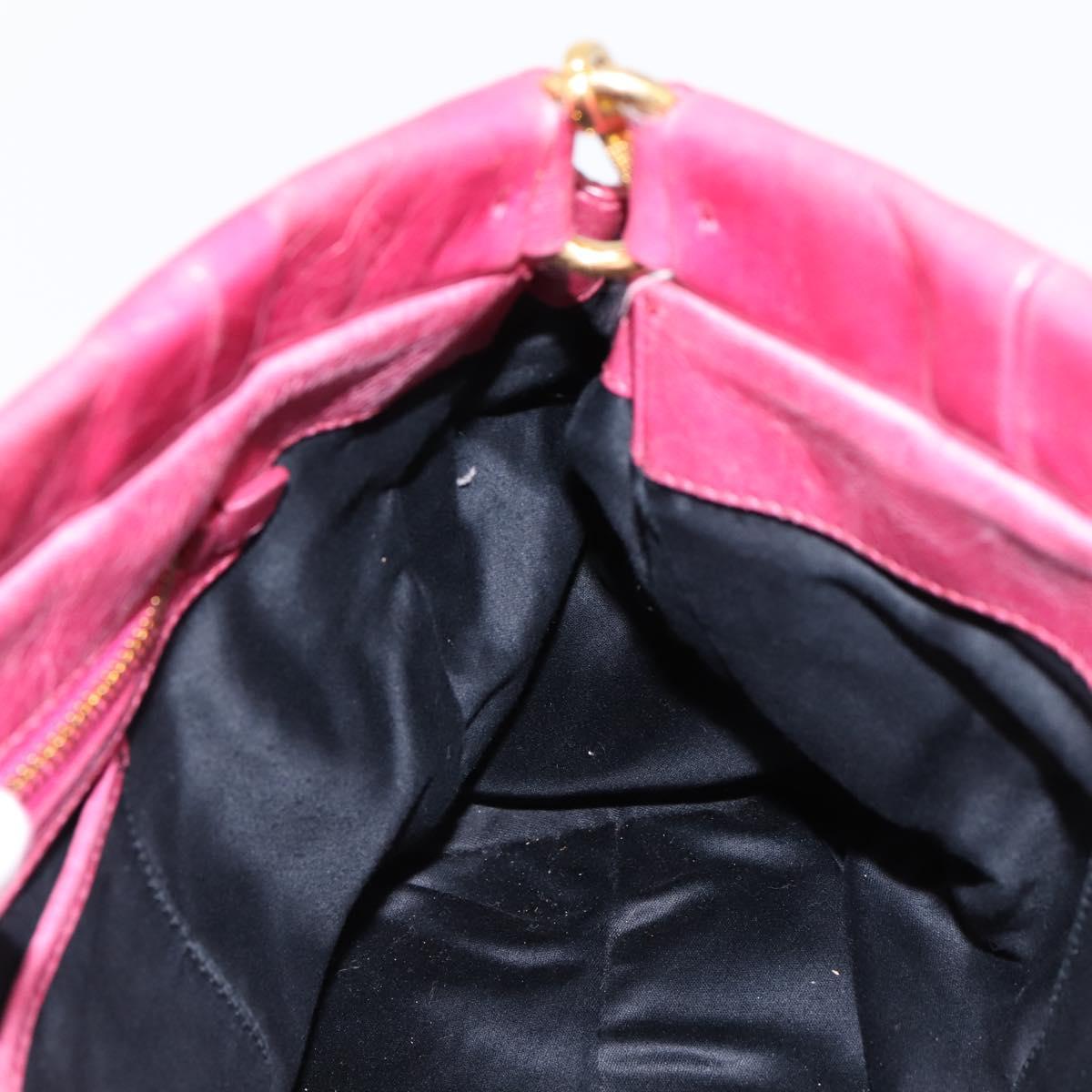 Miu Miu Hand Bag Leather 2way Pink Gold Tone Auth 199521V