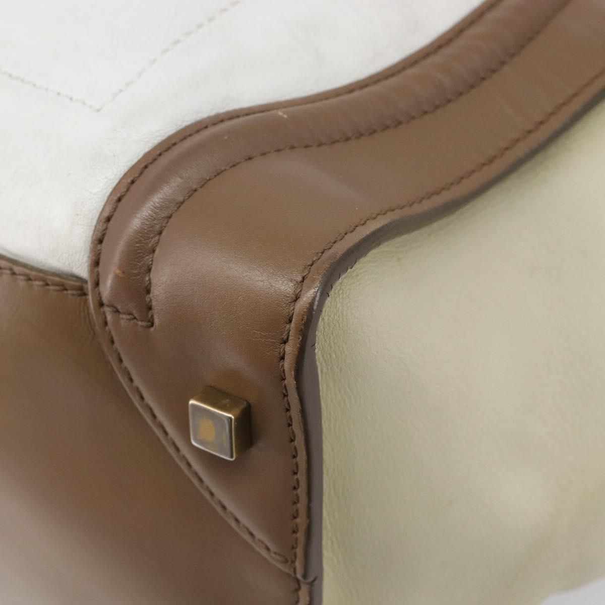 CELINE Luggage Mini Shopper Hand Bag Leather Brown Gold Tone Auth 199523A