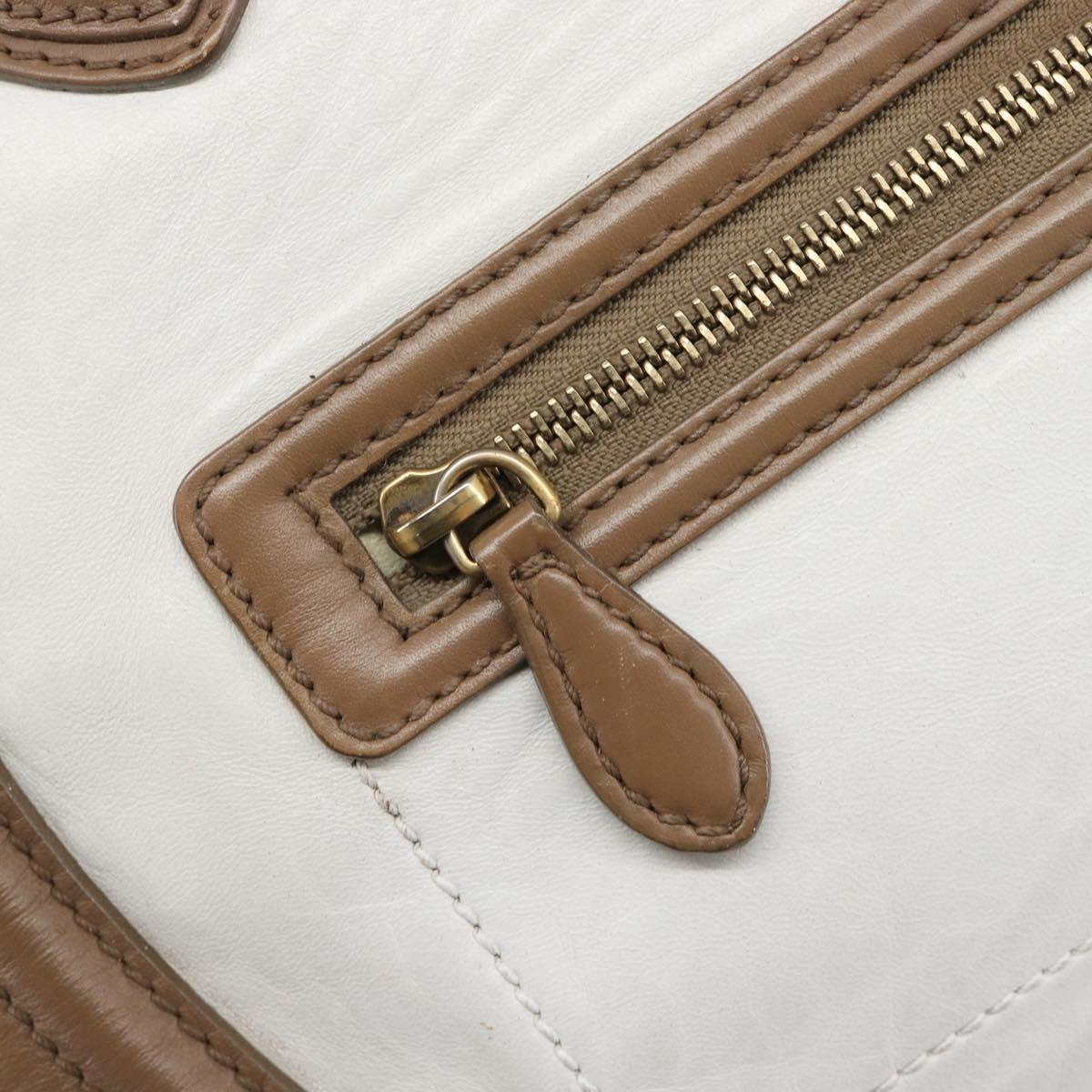 CELINE Luggage Mini Shopper Hand Bag Leather Brown Gold Tone Auth 199523A