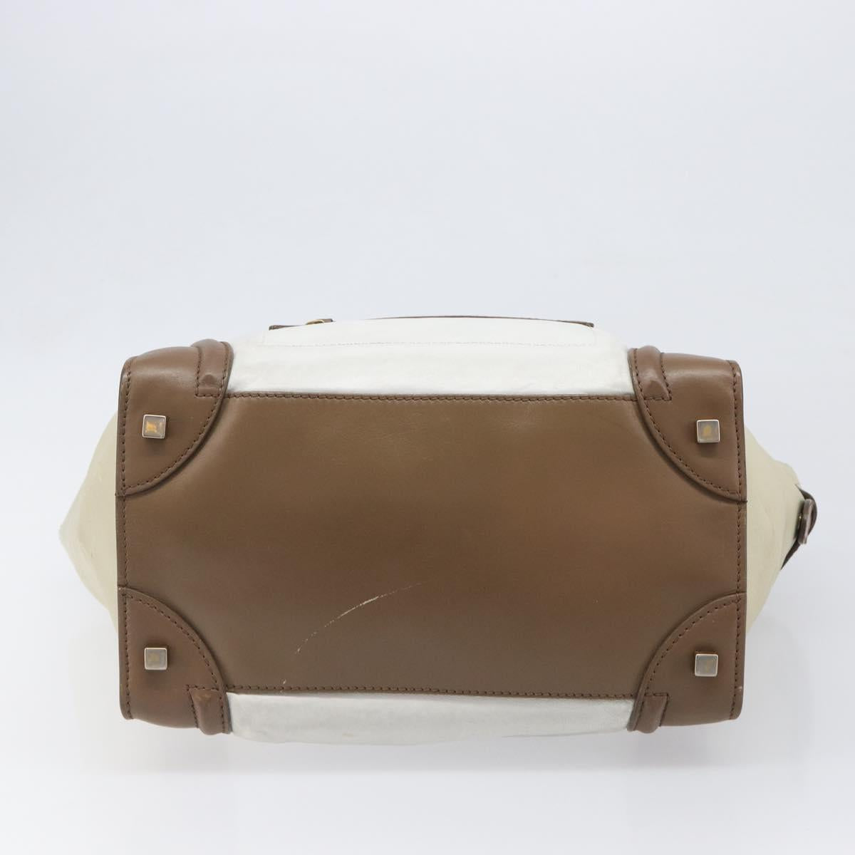 CELINE Luggage Mini Shopper Hand Bag Leather Brown Gold Tone Auth 199523A