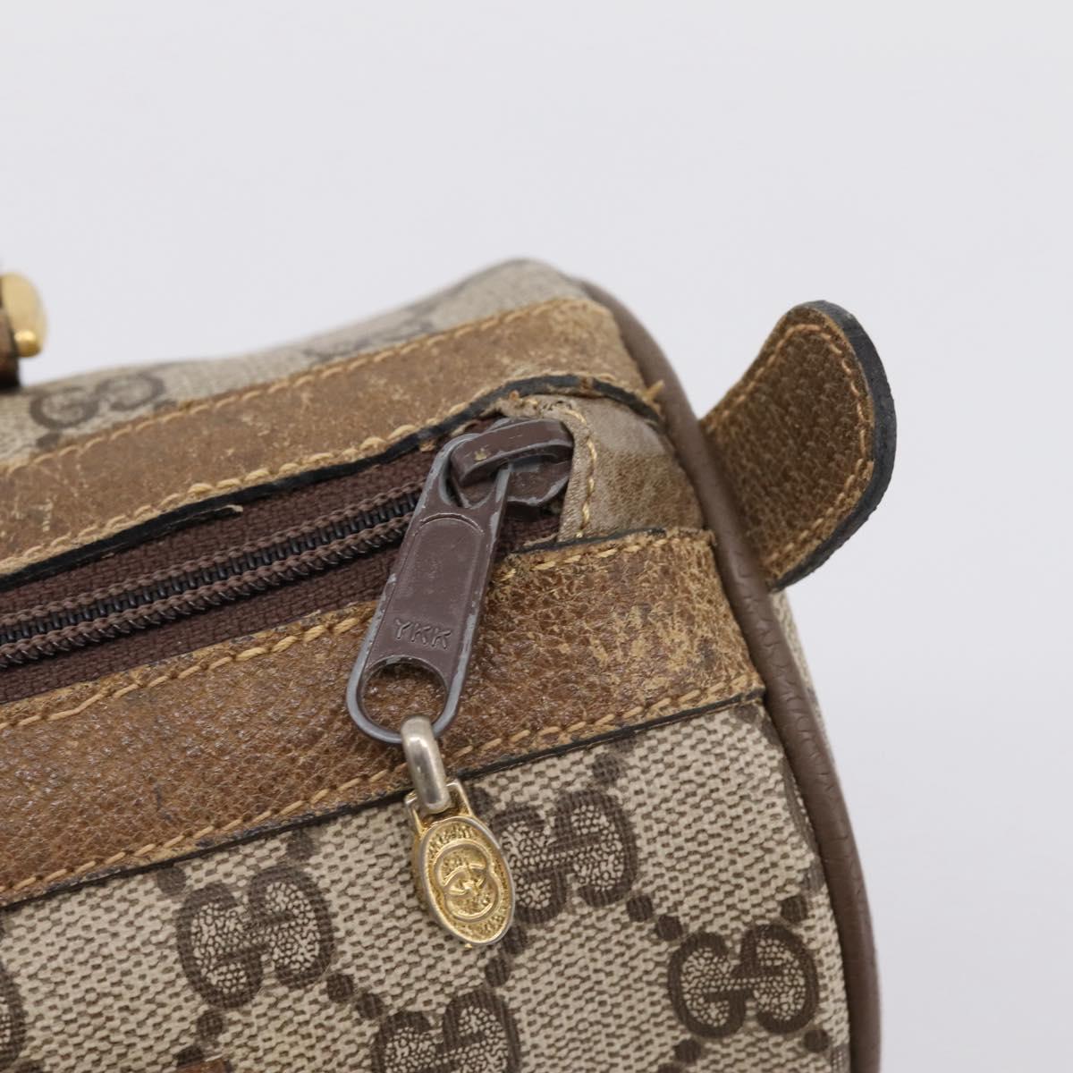 GUCCI GG Supreme Web Sherry Line Hand Bag PVC Beige Gold 001 22 3841 Auth 199525