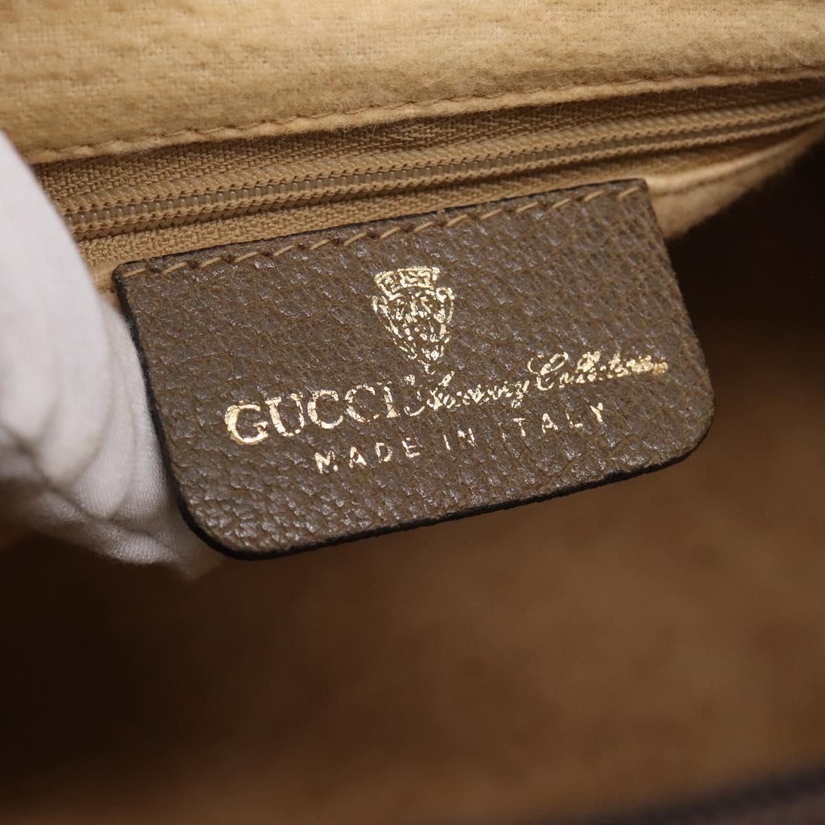 GUCCI GG Supreme Web Sherry Line Hand Bag PVC Beige Gold 001 22 3841 Auth 199525