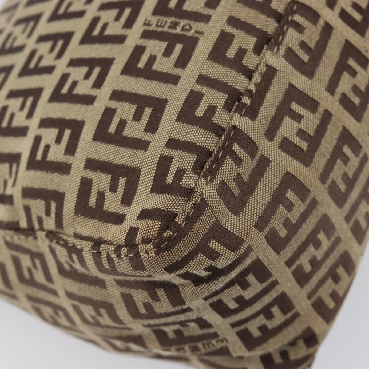 FENDI Zucchino Canvas Hand Bag Beige 8N000S Auth 199528A