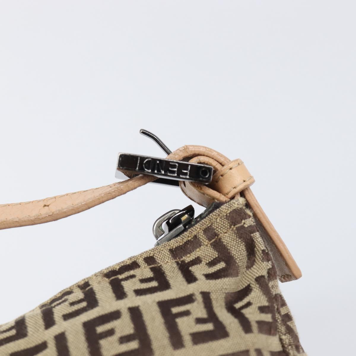 FENDI Zucchino Canvas Hand Bag Beige 8N000S Auth 199528A