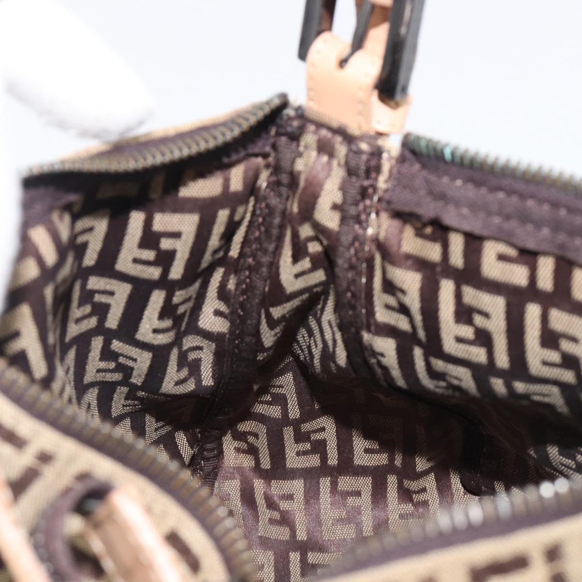 FENDI Zucchino Canvas Hand Bag Beige 8N000S Auth 199528A