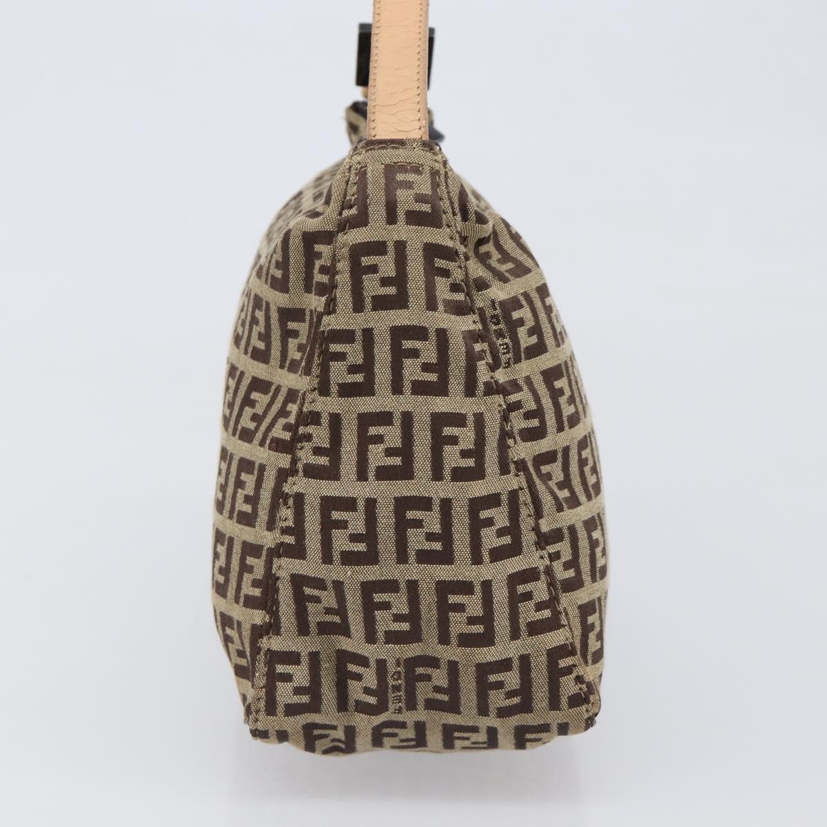 FENDI Zucchino Canvas Hand Bag Beige 8N000S Auth 199528A