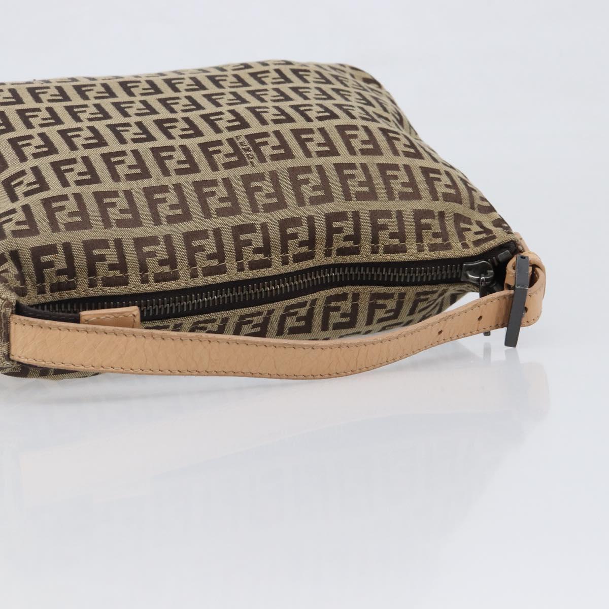 FENDI Zucchino Canvas Hand Bag Beige 8N000S Auth 199528A