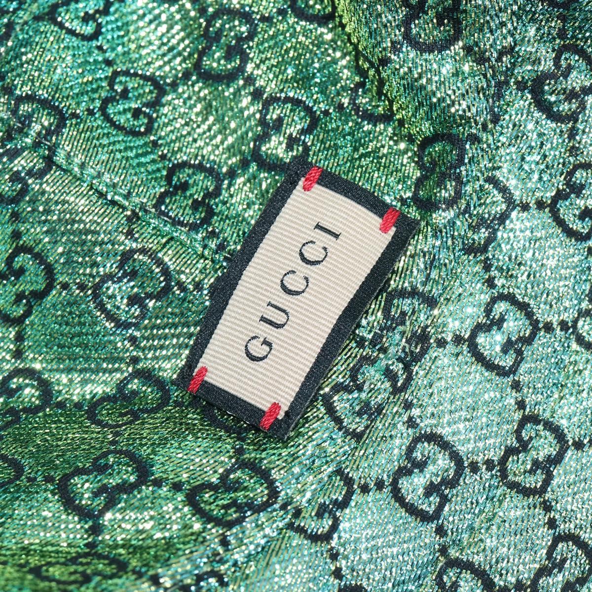 GUCCI GG Bucket Hat Reversible Cotton Green Blue Auth 199532V