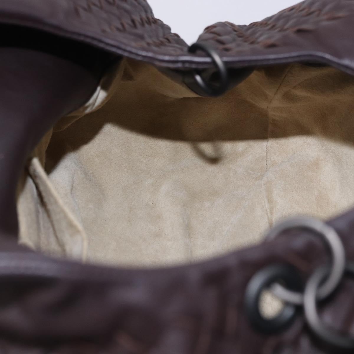 BOTTEGA VENETA INTRECCIATO Campana Hand Bag Leather Brown 125787 Auth 199537M