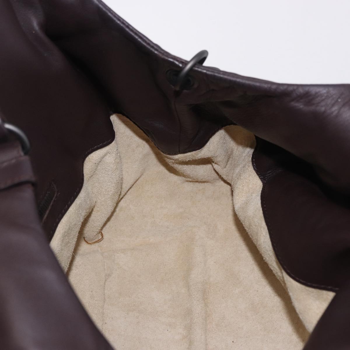 BOTTEGA VENETA INTRECCIATO Campana Hand Bag Leather Brown 125787 Auth 199537M