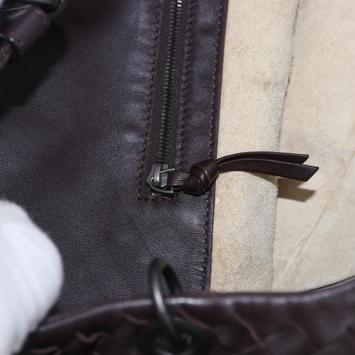 BOTTEGA VENETA INTRECCIATO Campana Hand Bag Leather Brown 125787 Auth 199537M