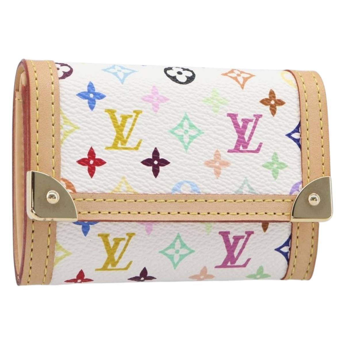 LOUIS VUITTON Monogram Multicolor Porte Monnaie Pla White M92657 Auth 199540SAM