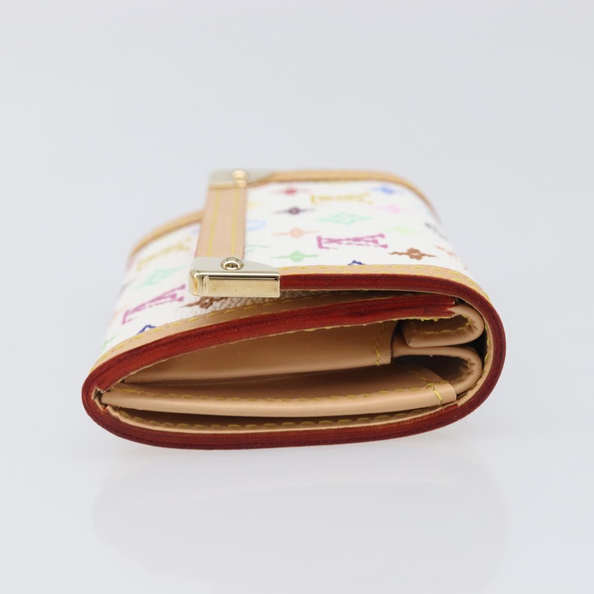 LOUIS VUITTON Monogram Multicolor Porte Monnaie Pla White M92657 Auth 199540SAM