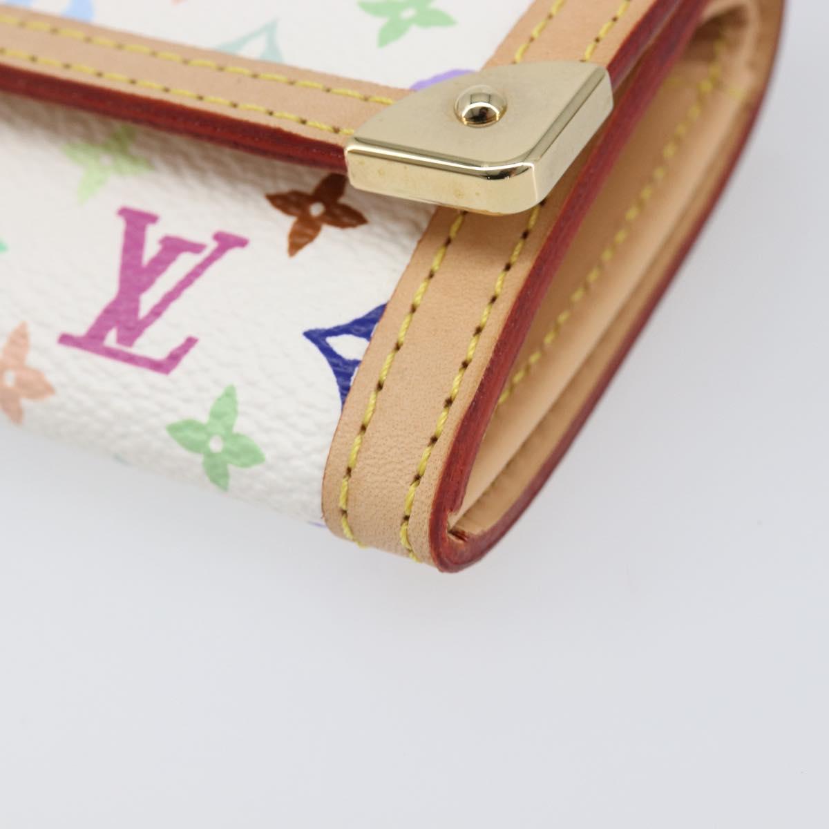 LOUIS VUITTON Monogram Multicolor Porte Monnaie Pla White M92657 Auth 199540SAM