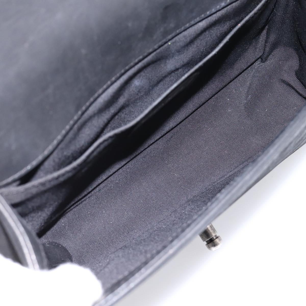 CHANEL Boy Chanel Matelasse Chain Bag Calf Skin Black Silver CC Auth 199543M