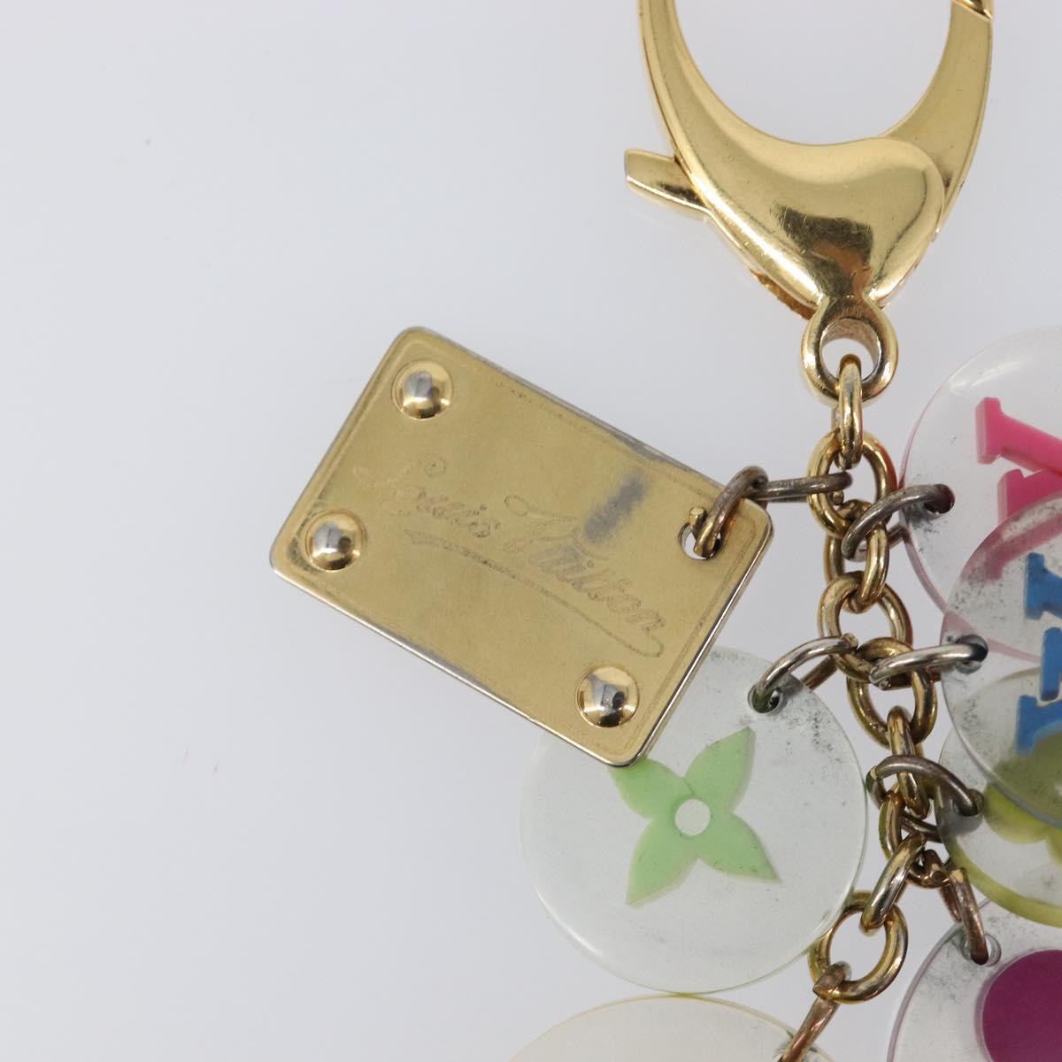LOUIS VUITTON Porte Cles Fleur Key Holder metal Gold Tone M60046 LV Auth 199546