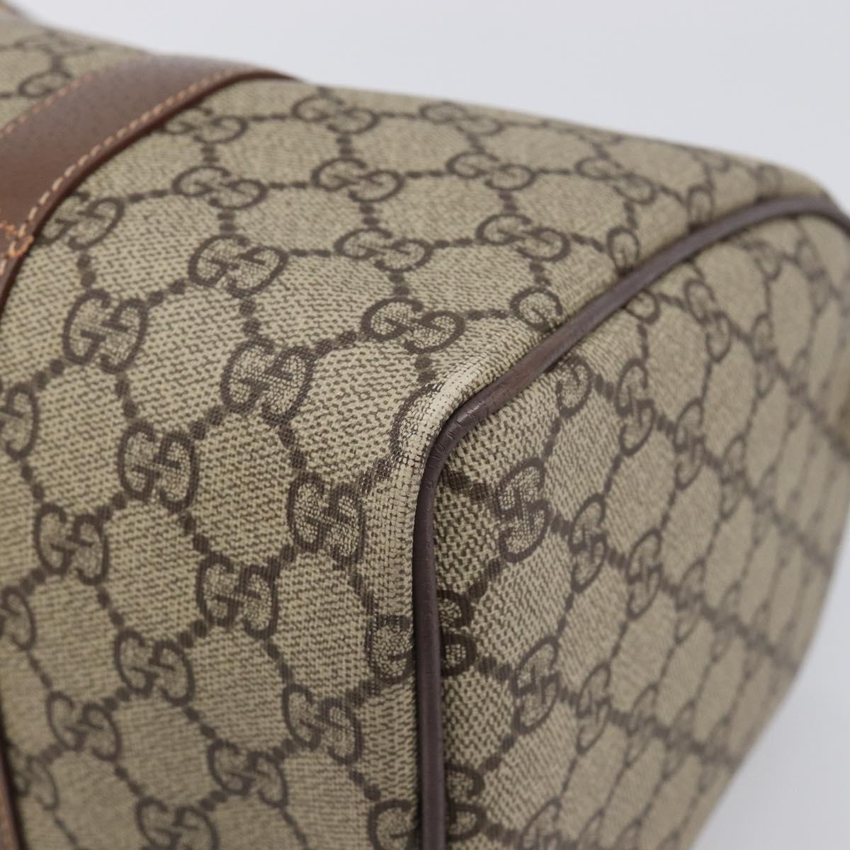 GUCCI GG Supreme Boston Bag PVC Beige Gold 001 39 6842 Auth 199571