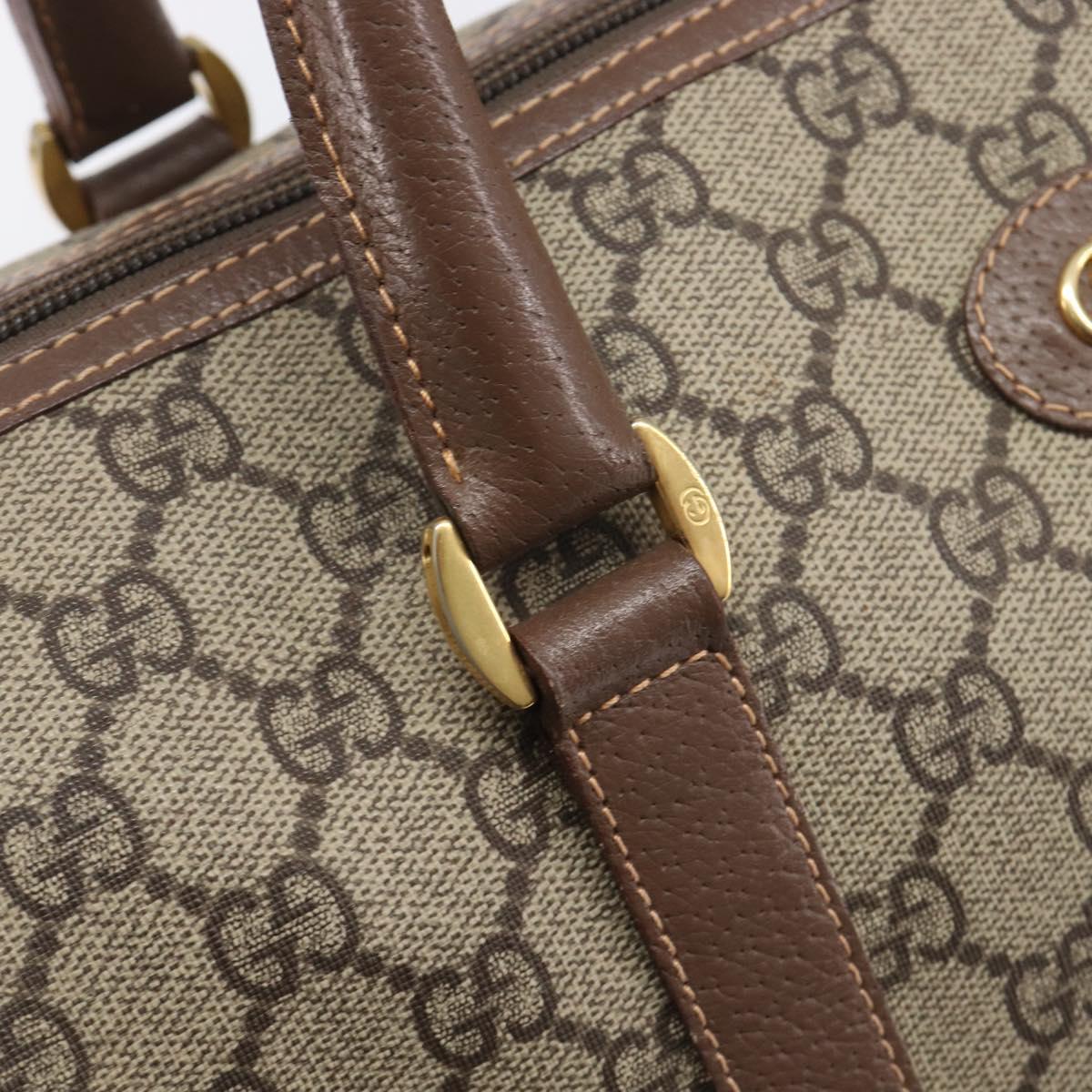 GUCCI GG Supreme Boston Bag PVC Beige Gold 001 39 6842 Auth 199571