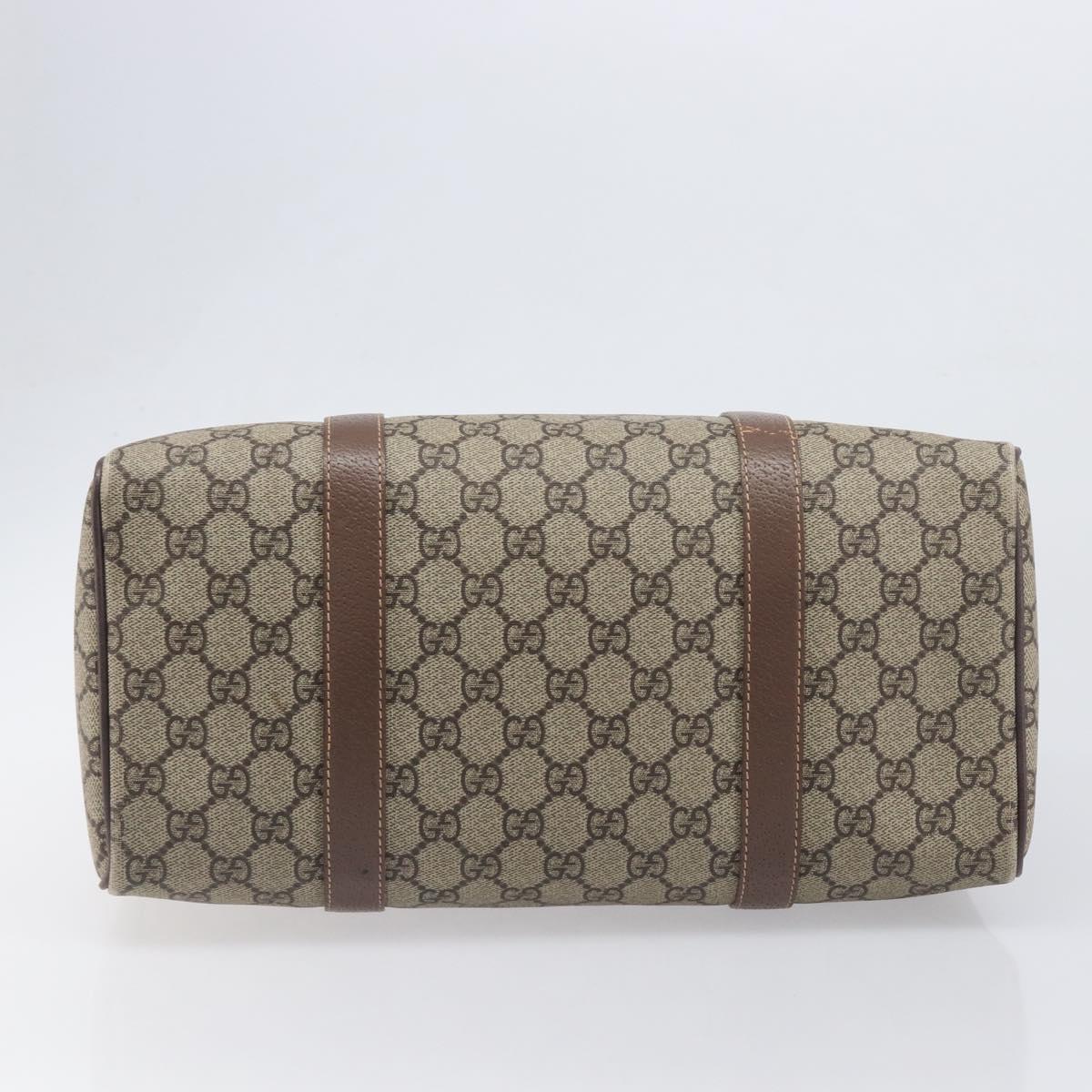 GUCCI GG Supreme Boston Bag PVC Beige Gold 001 39 6842 Auth 199571