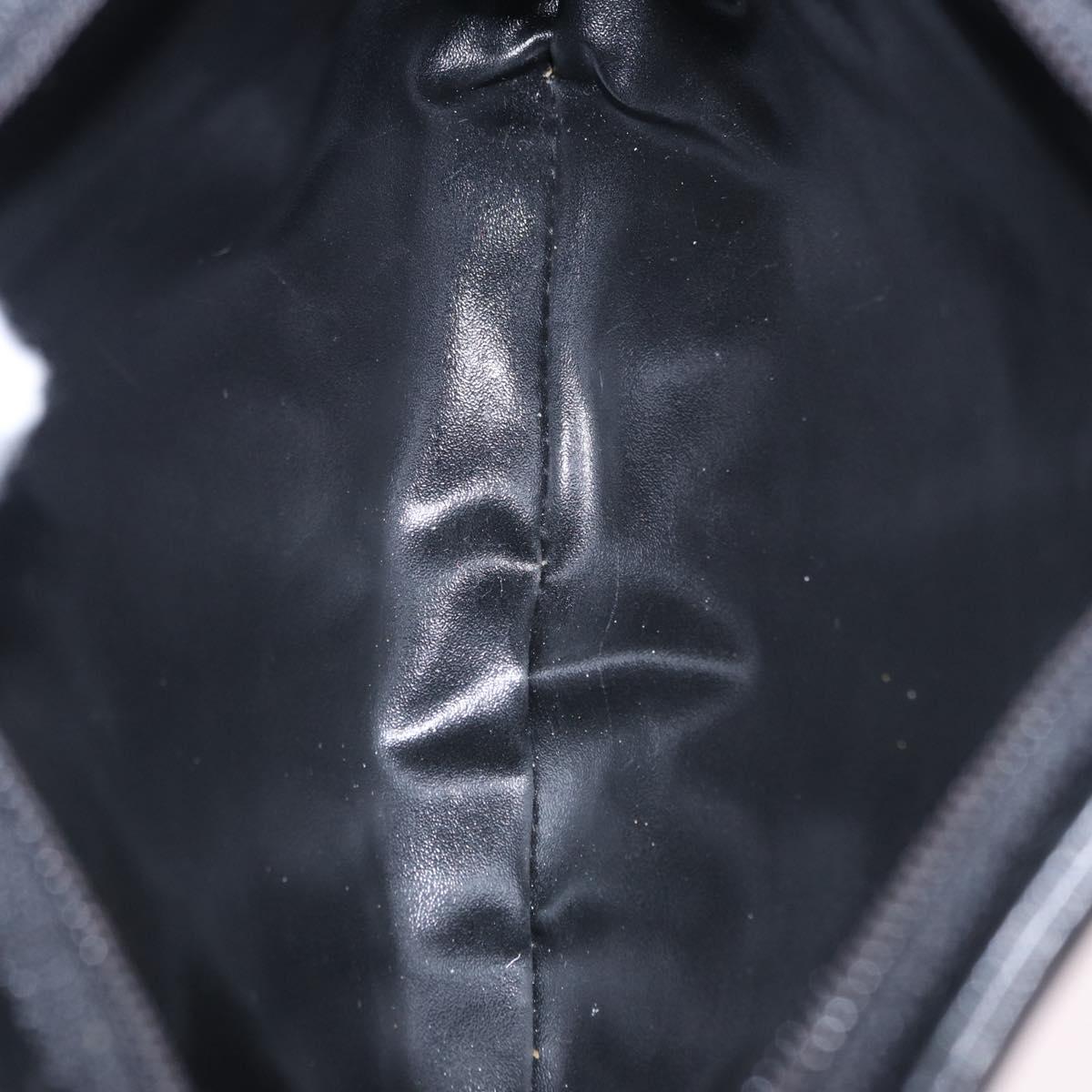 SAINT LAURENT Shoulder Bag Leather Black Gold Auth 199576A