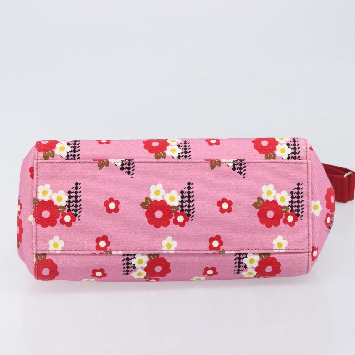 Miu Miu Hand Bag Canvas 2way Pink Gold Auth 199590M