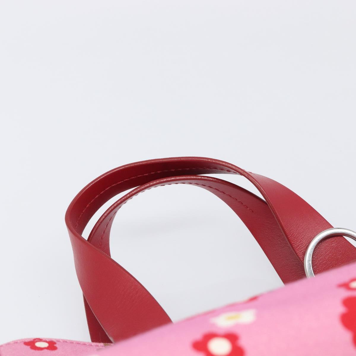 Miu Miu Hand Bag Canvas 2way Pink Gold Auth 199590M