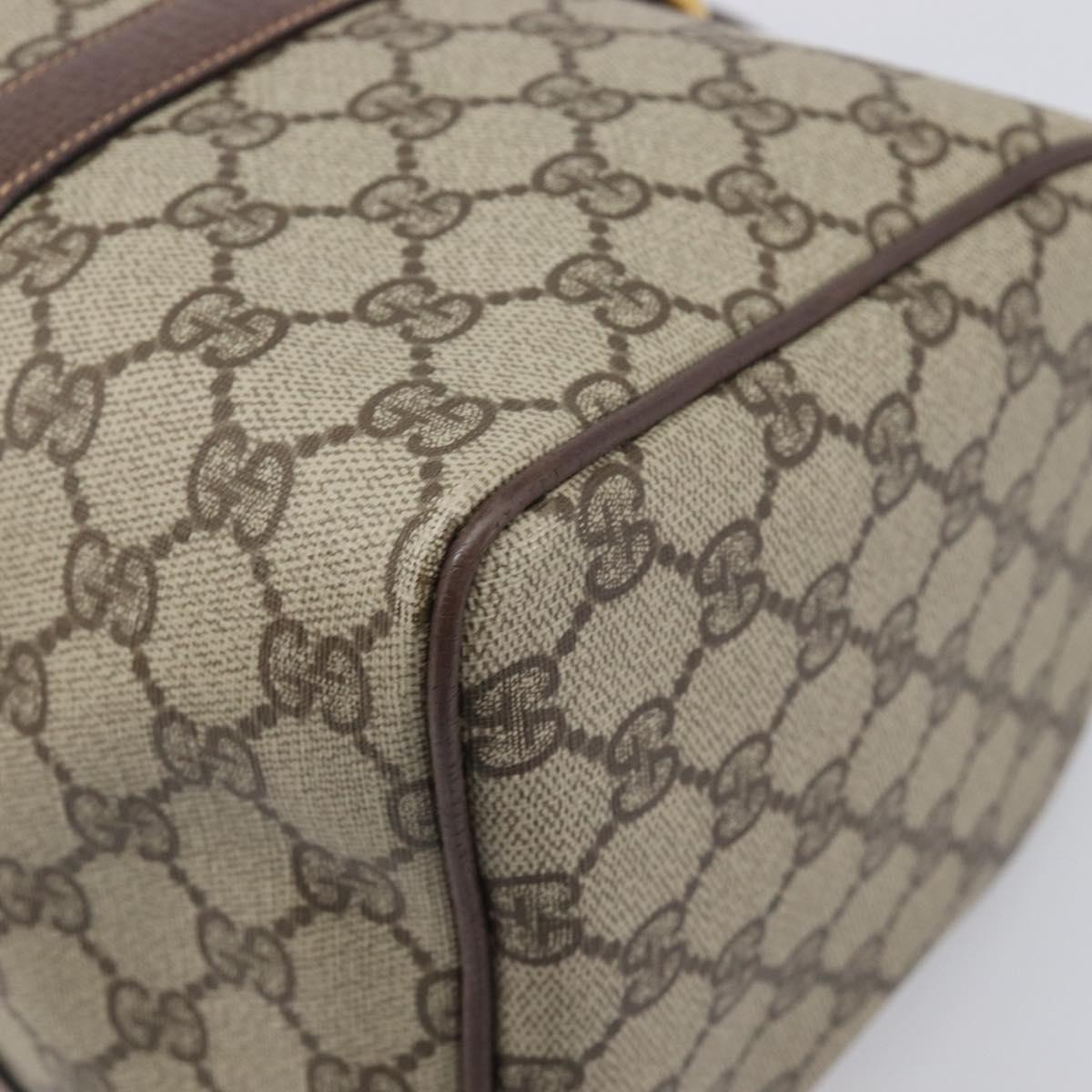 GUCCI GG Supreme Boston Bag PVC Beige Gold 002 123 6842 Auth 199609