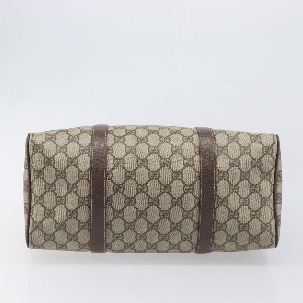 GUCCI GG Supreme Boston Bag PVC Beige Gold 002 123 6842 Auth 199609