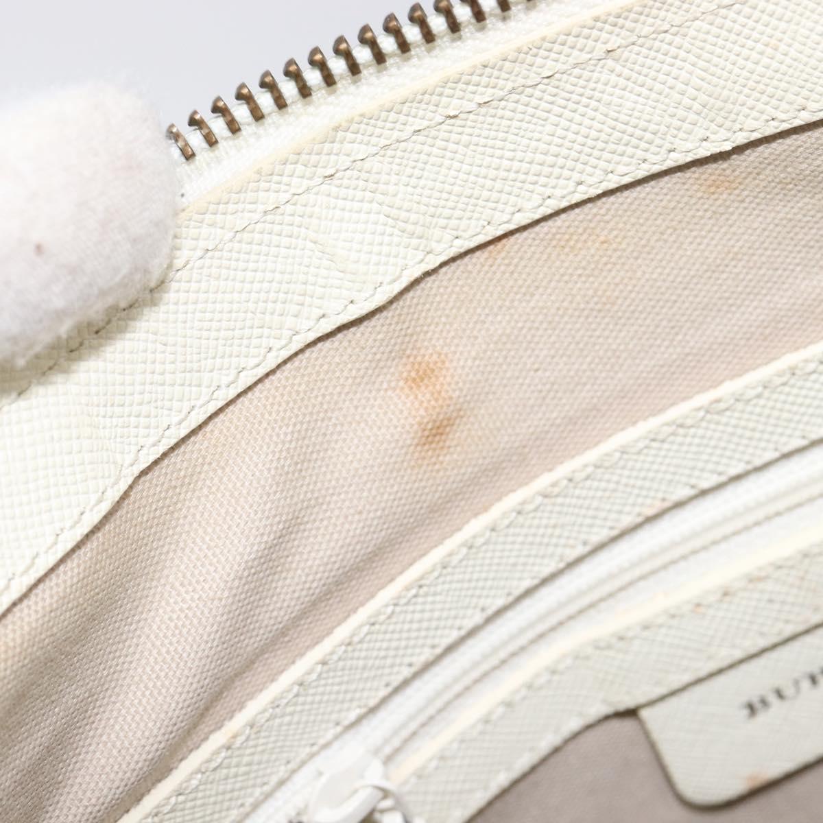 BURBERRY Nova Check Shoulder Bag Canvas Beige Silver Auth 199616