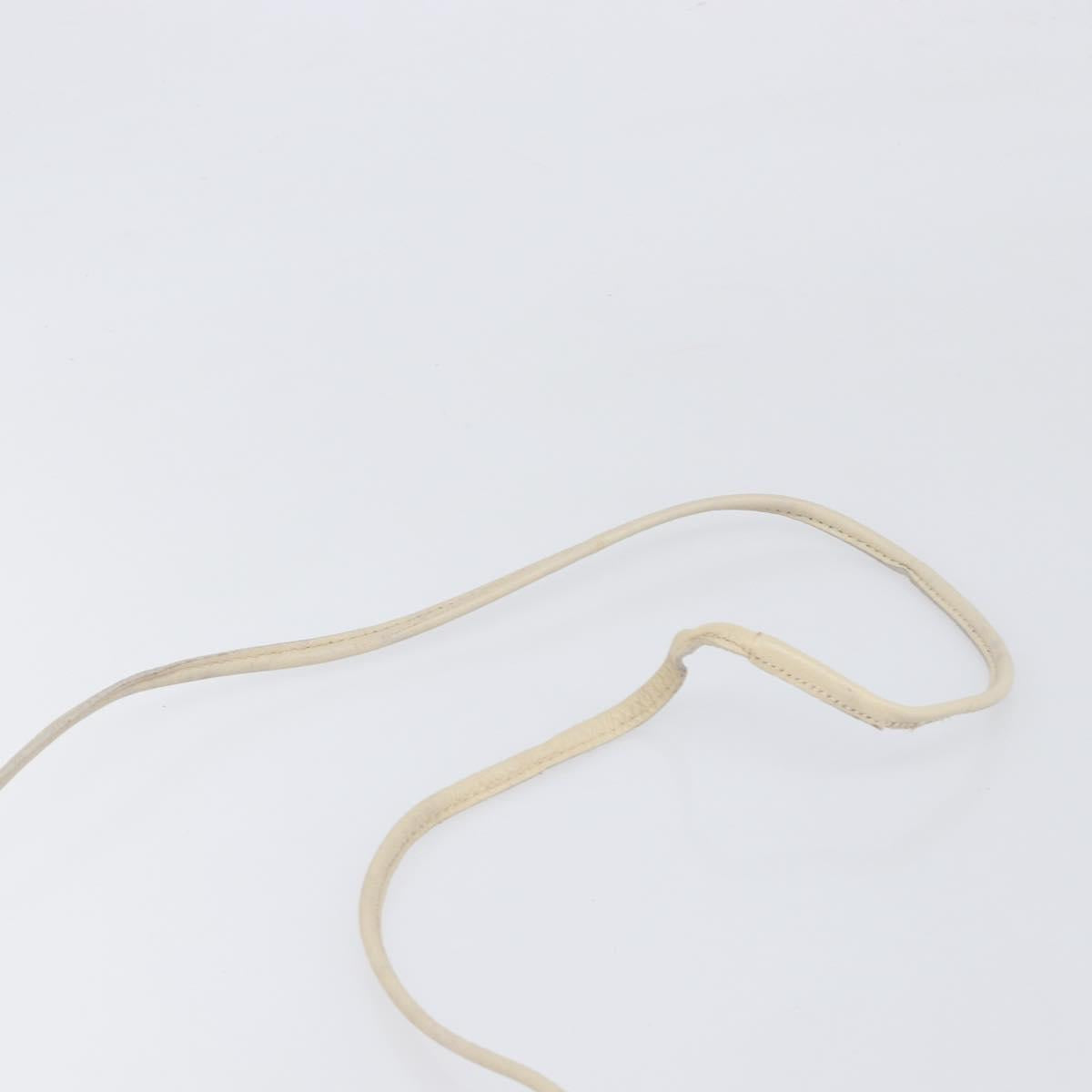 SAINT LAURENT Shoulder Bag Leather Ivory Gold Auth 199619