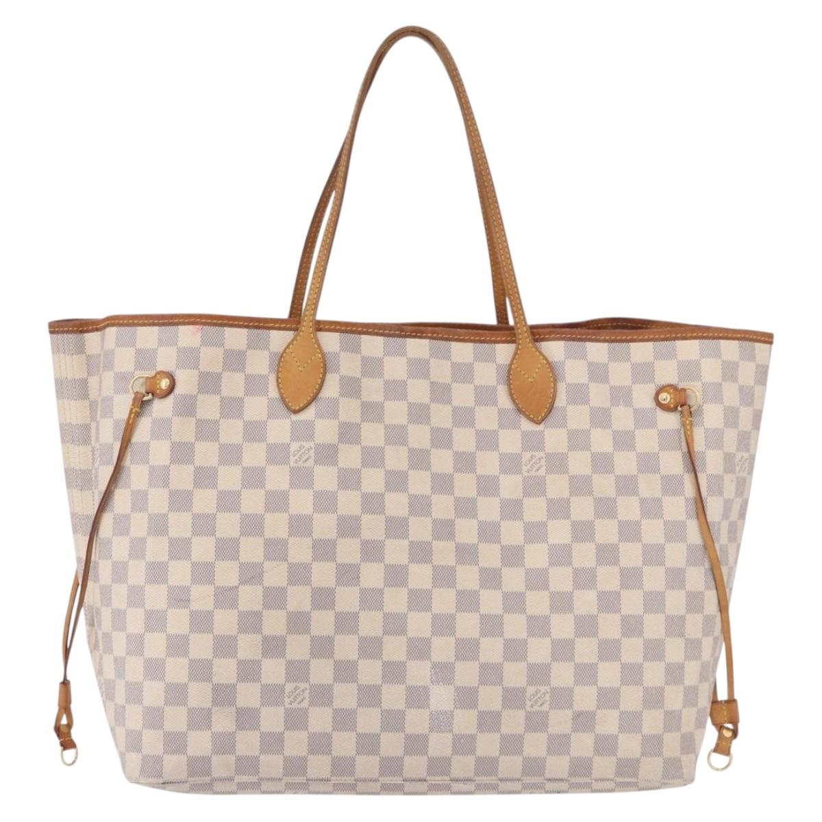 LOUIS VUITTON Damier Azur Neverfull GM Tote Bag N41360 LV Auth 199621