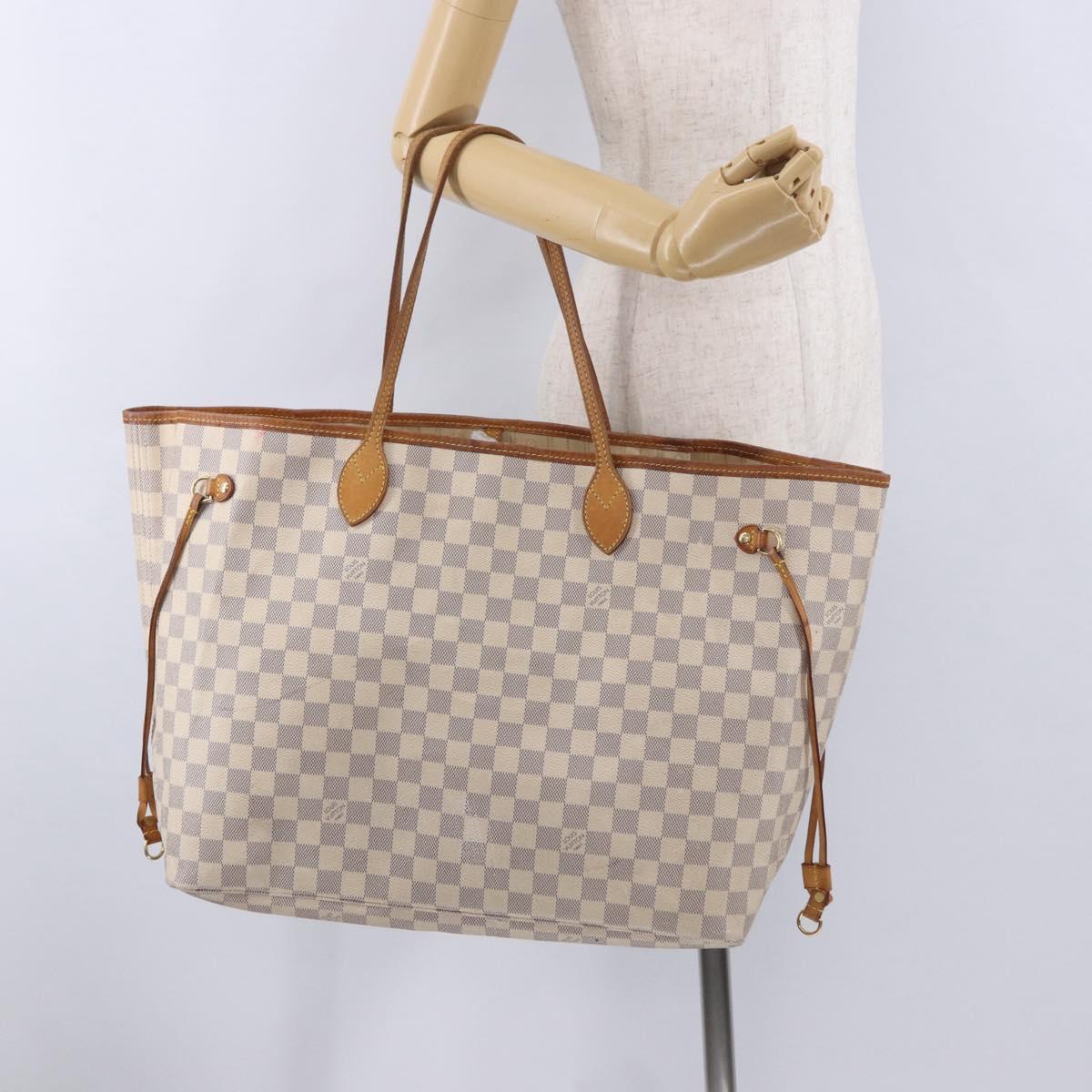 LOUIS VUITTON Damier Azur Neverfull GM Tote Bag N41360 LV Auth 199621