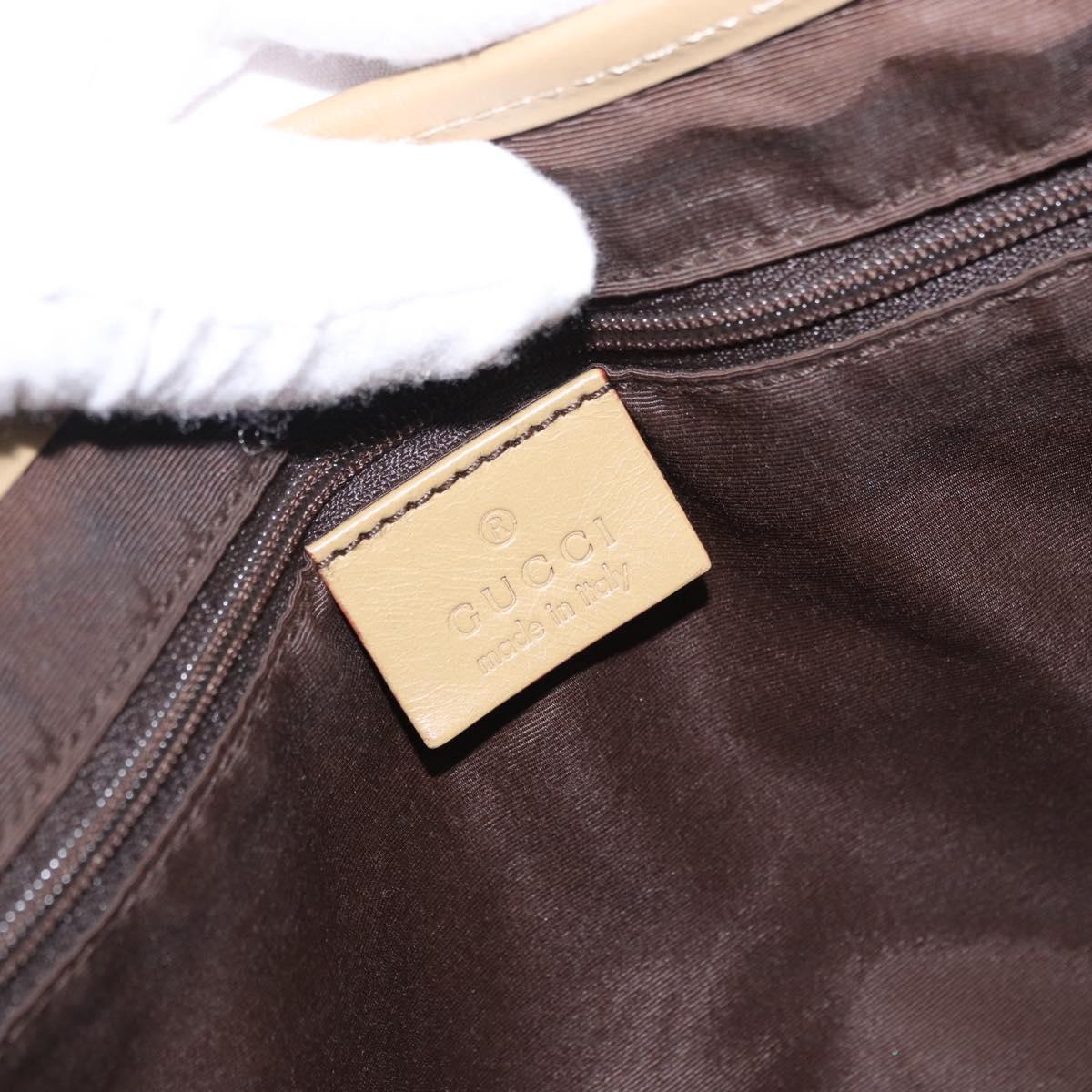 GUCCI GG Canvas Jackie Shoulder Bag Beige Silver 00963 Auth 199624V