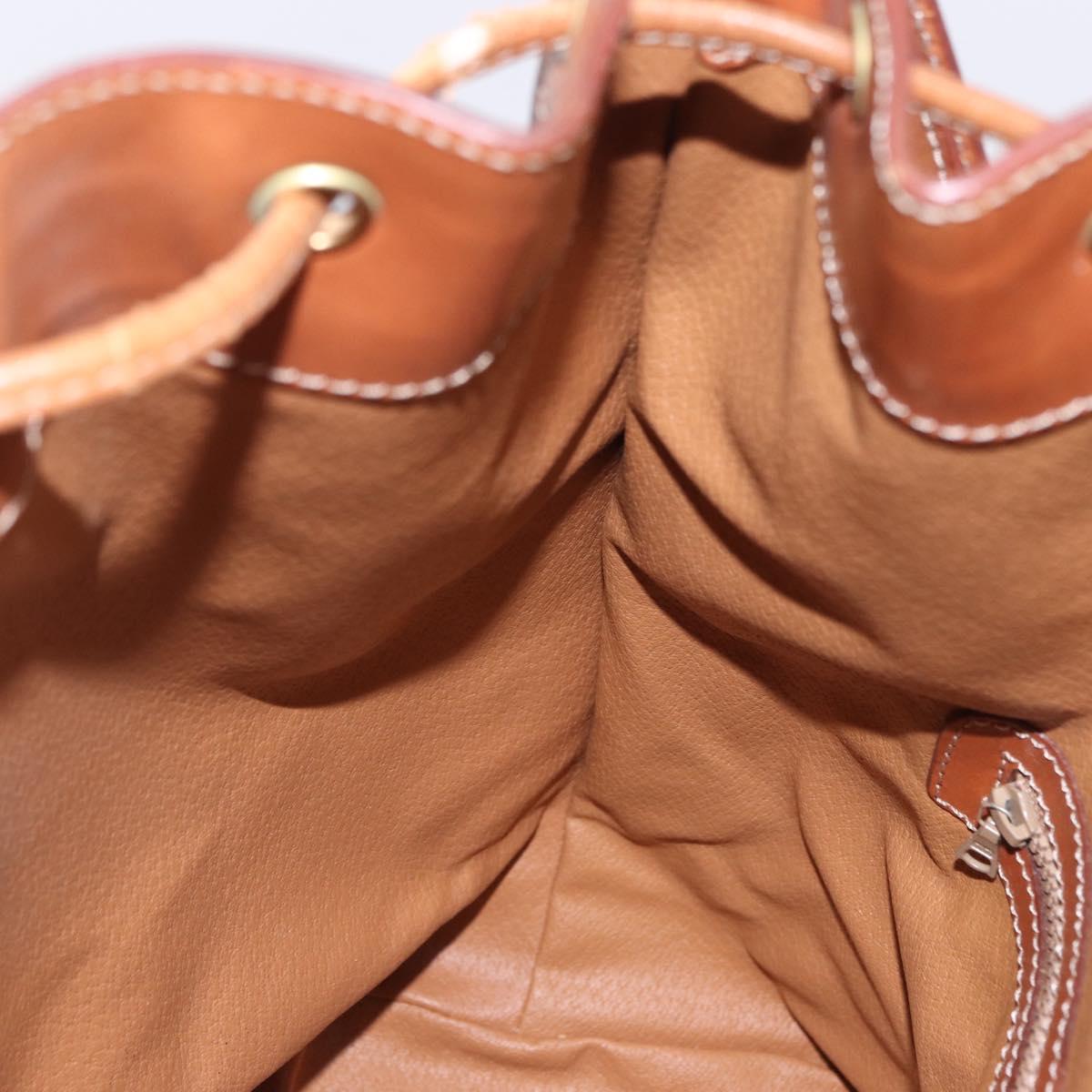 CELINE Macadam Canvas Shoulder Bag PVC Leather Brown Gold Auth 199630