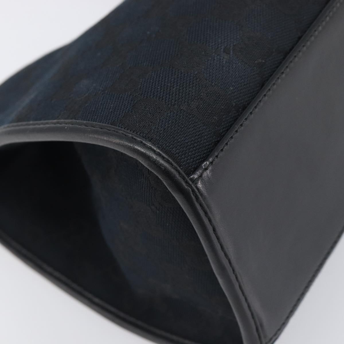 GUCCI GG Canvas Jackie Hand Bag Black Silver 002 1067 Auth 199636V