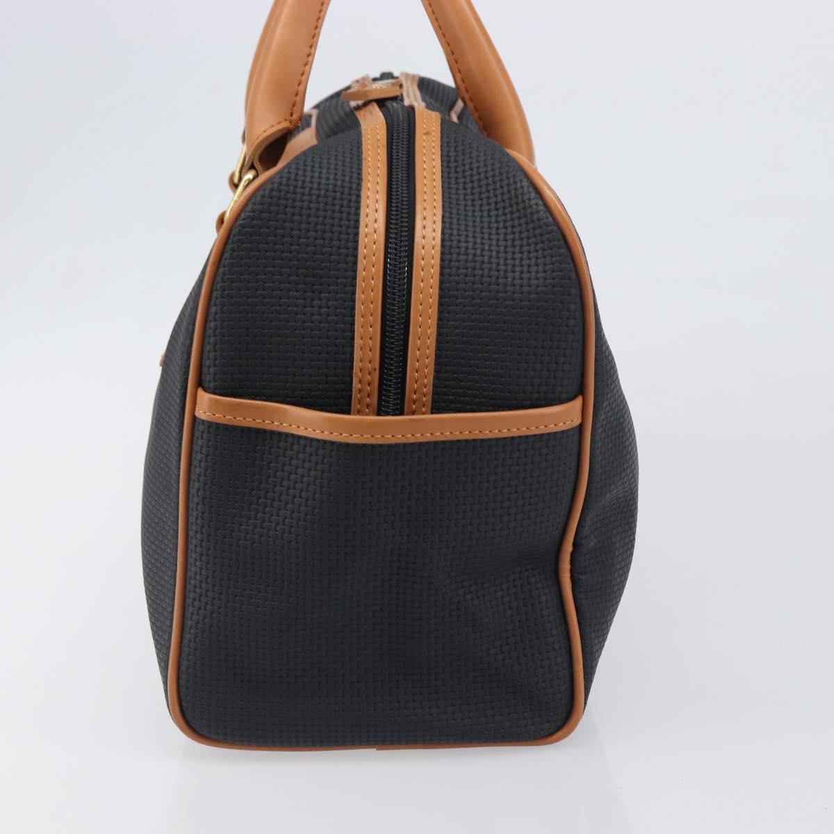 SAINT LAURENT Boston Bag PVC Canvas Black Gold Auth 199641
