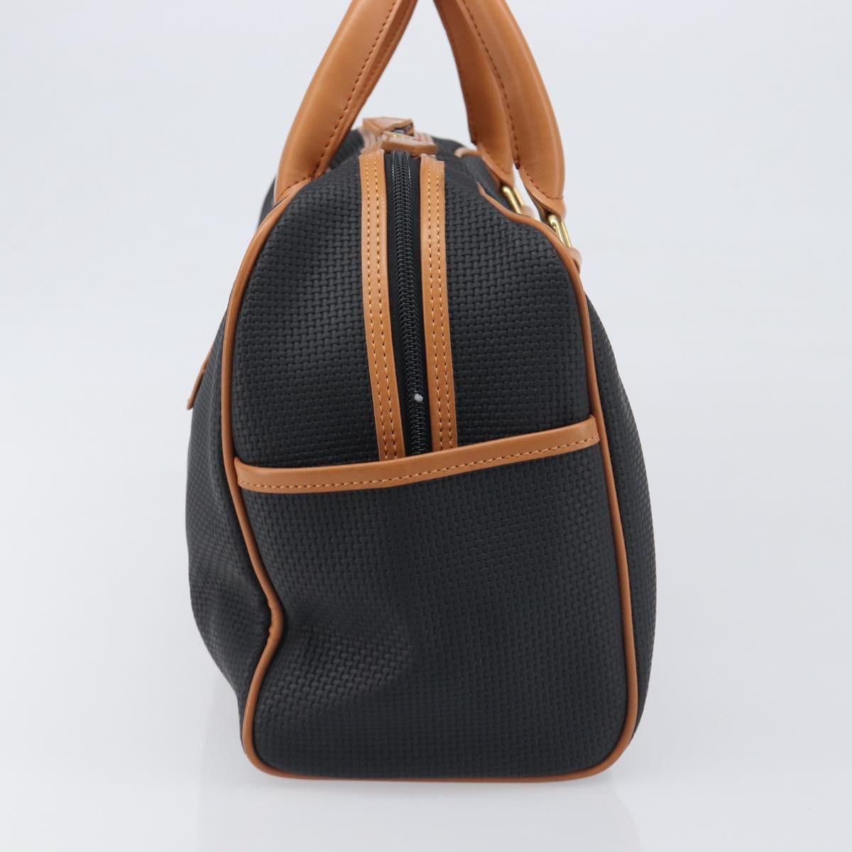 SAINT LAURENT Boston Bag PVC Canvas Black Gold Auth 199641