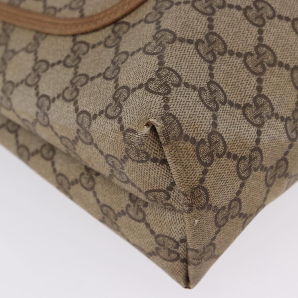 GUCCI GG Supreme Web Sherry Line Tote Bag PVC Beige Gold 39 02 003 Auth 199642