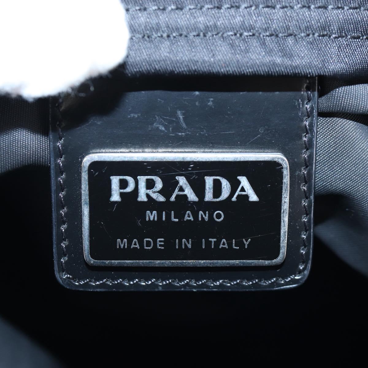 PRADA Shoulder Bag Nylon Black Silver Auth 199644V