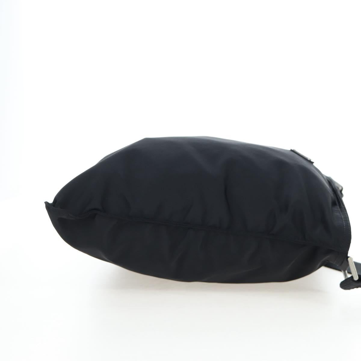 PRADA Shoulder Bag Nylon Black Silver Auth 199644V
