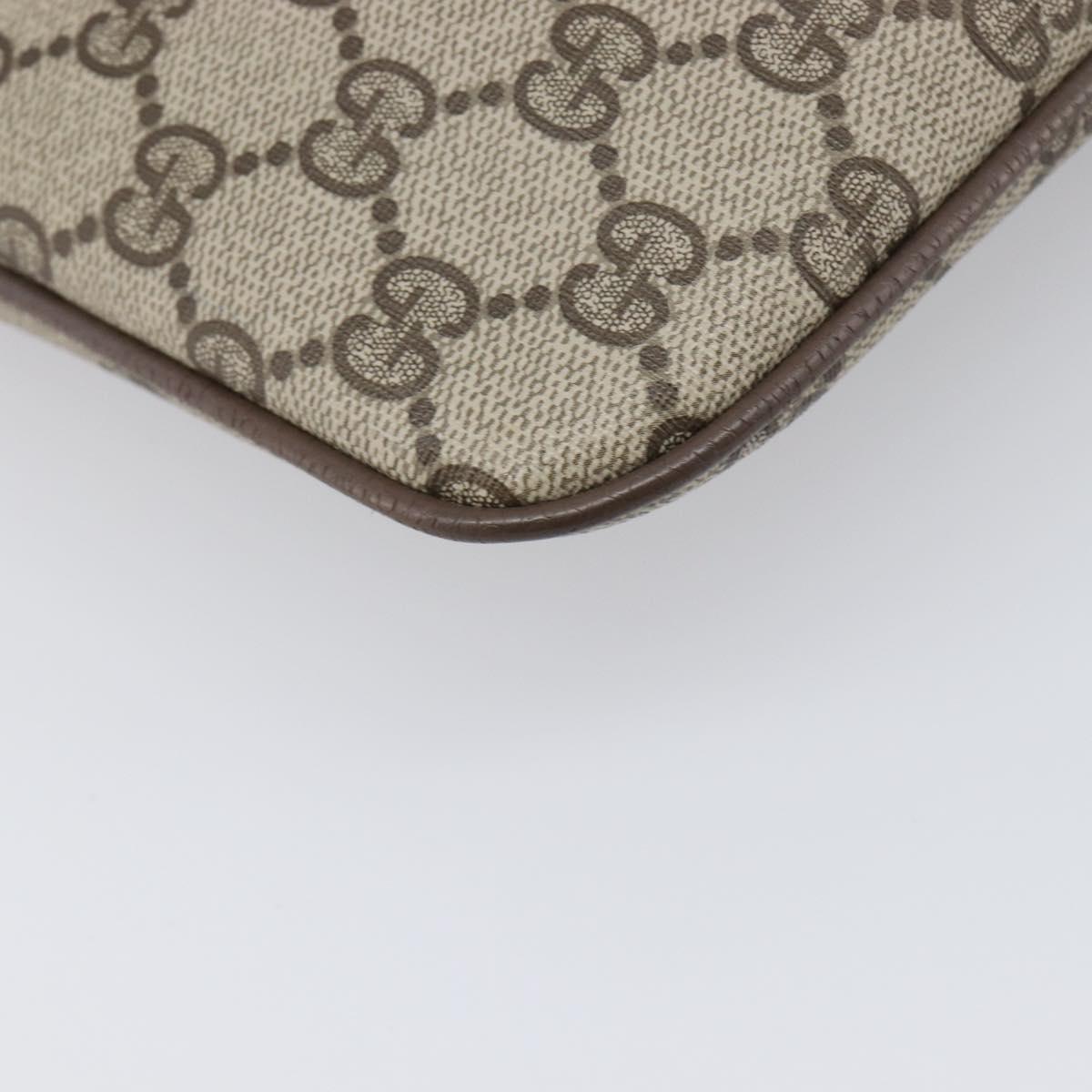 GUCCI GG Supreme Web Sherry Line Bag PVC Beige Gold 904 02 047 Auth 199660