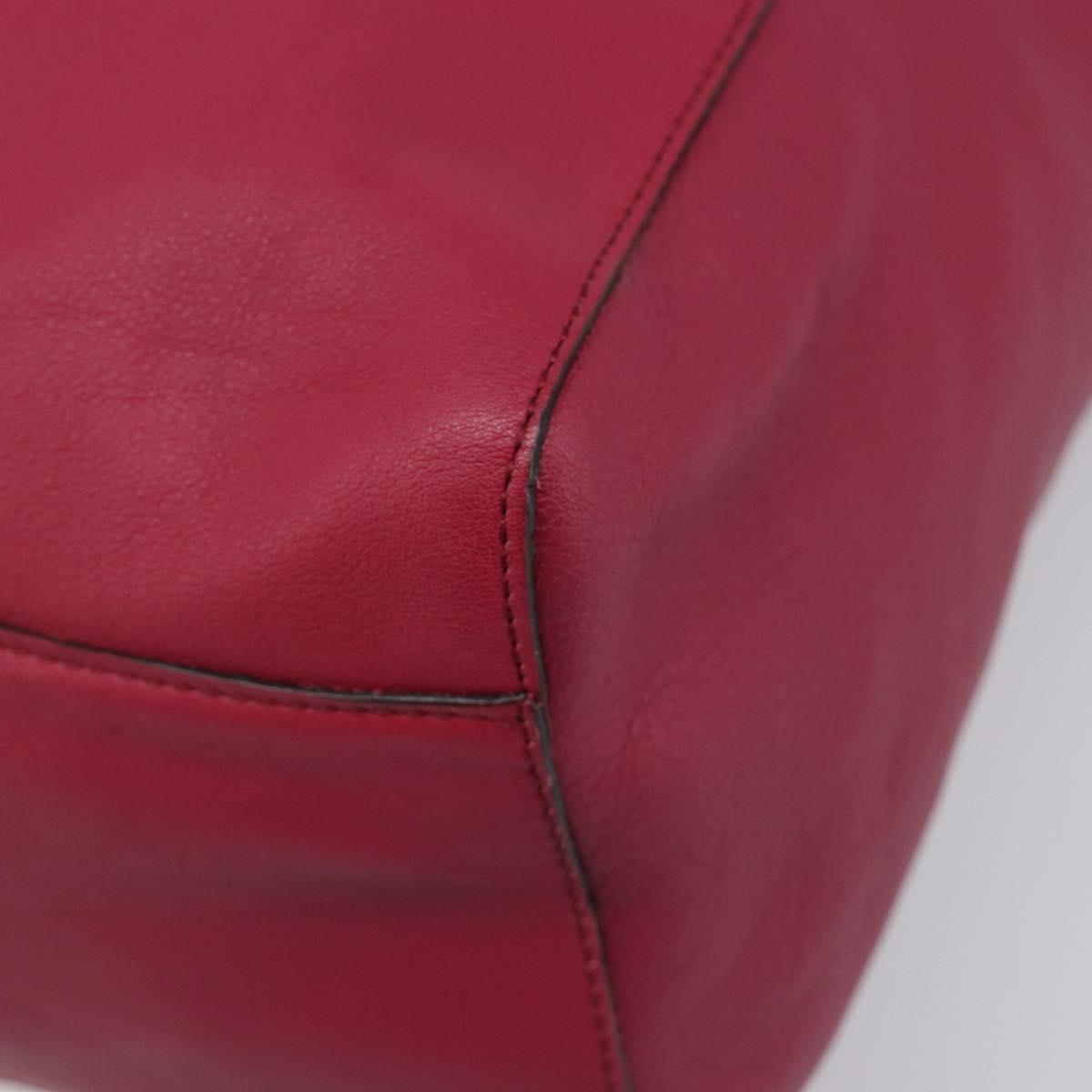 LOEWE Tote Bag Leather Wine Red Silver Auth 199664V