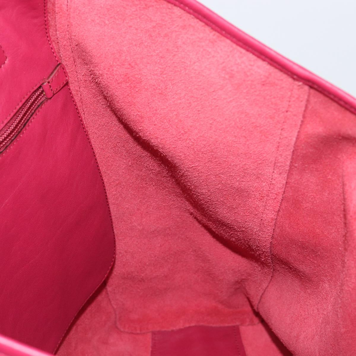 LOEWE Tote Bag Leather Wine Red Silver Auth 199664V