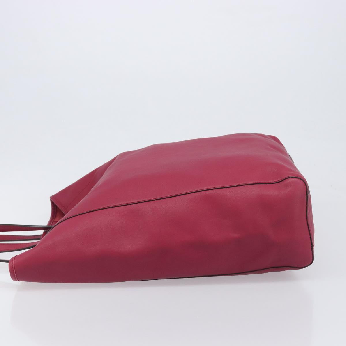 LOEWE Tote Bag Leather Wine Red Silver Auth 199664V