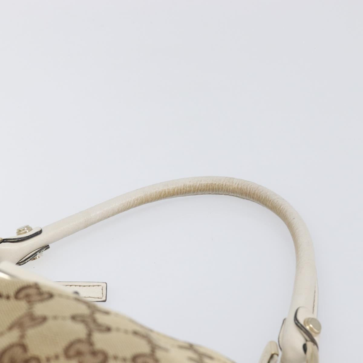 GUCCI GG Canvas Hand Bag Beige Gold 190525 Auth 199666V