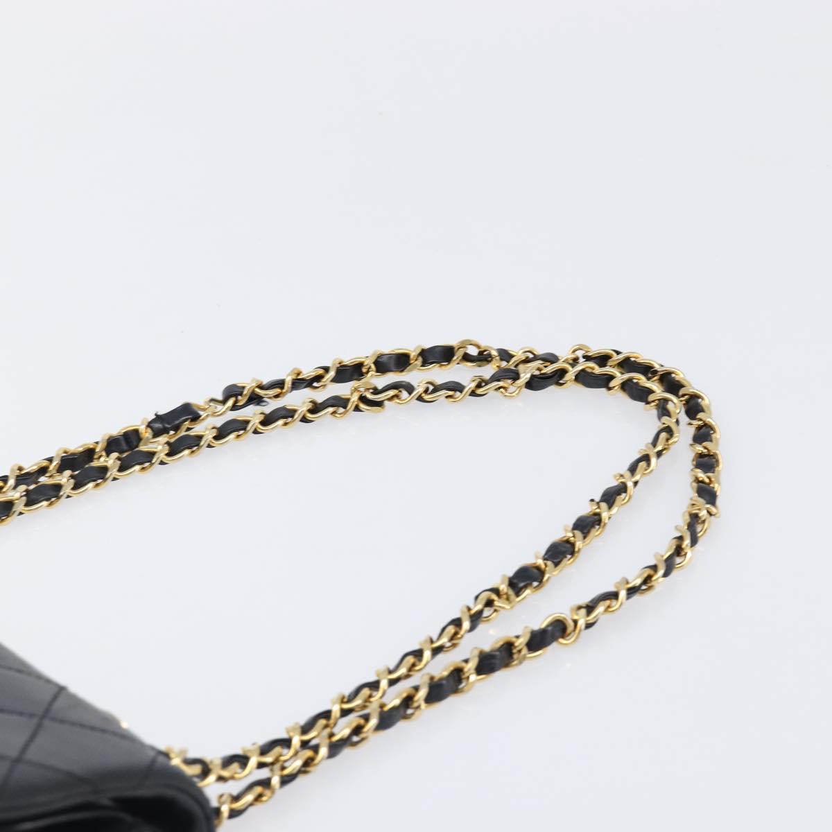 CHANEL Matelasse 23 Chain Shoulder Bag Lamb Skin Black Gold Tone CC Auth 199671V