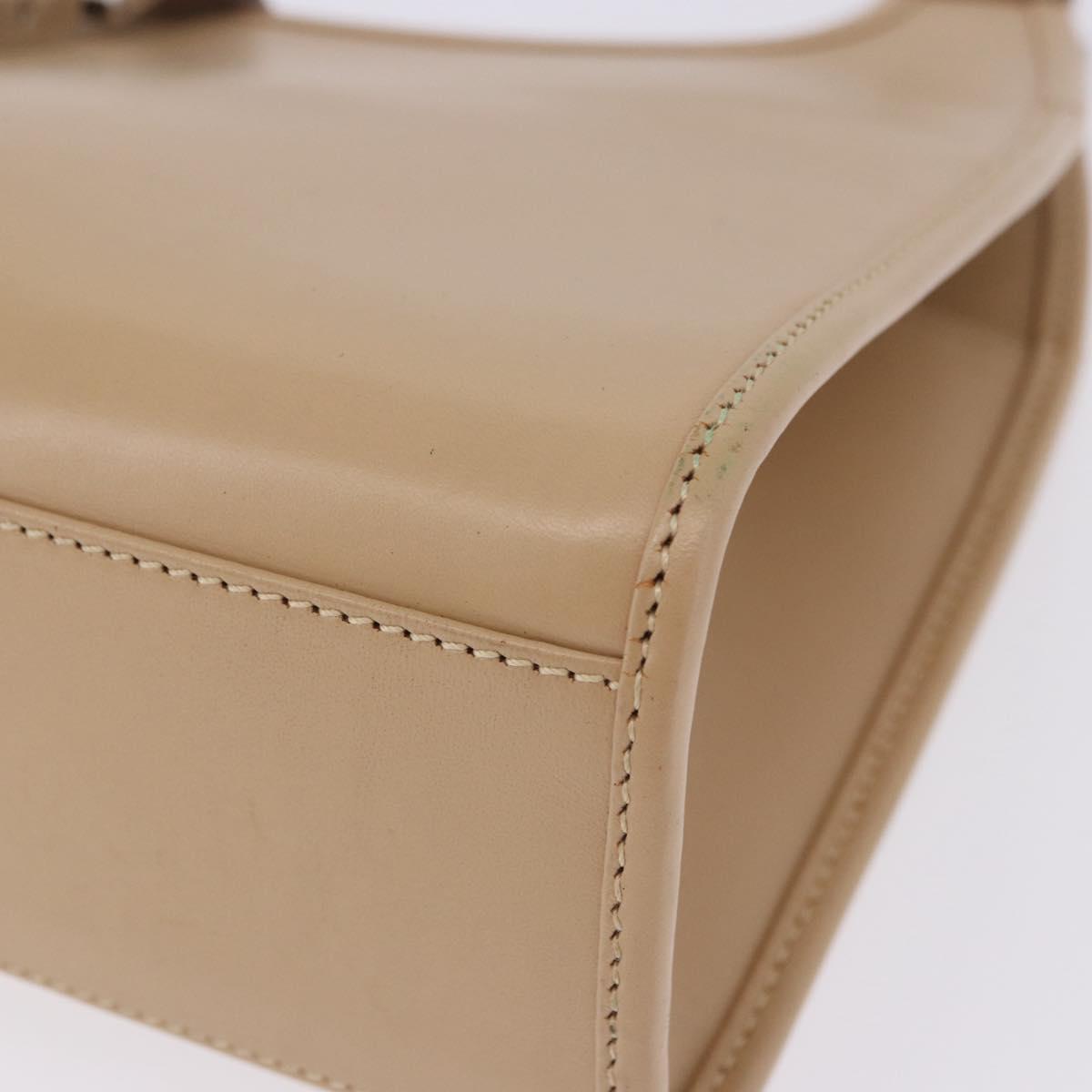 GUCCI Jackie Hand Bag Leather Beige Silver 002 1068 Auth 199675V