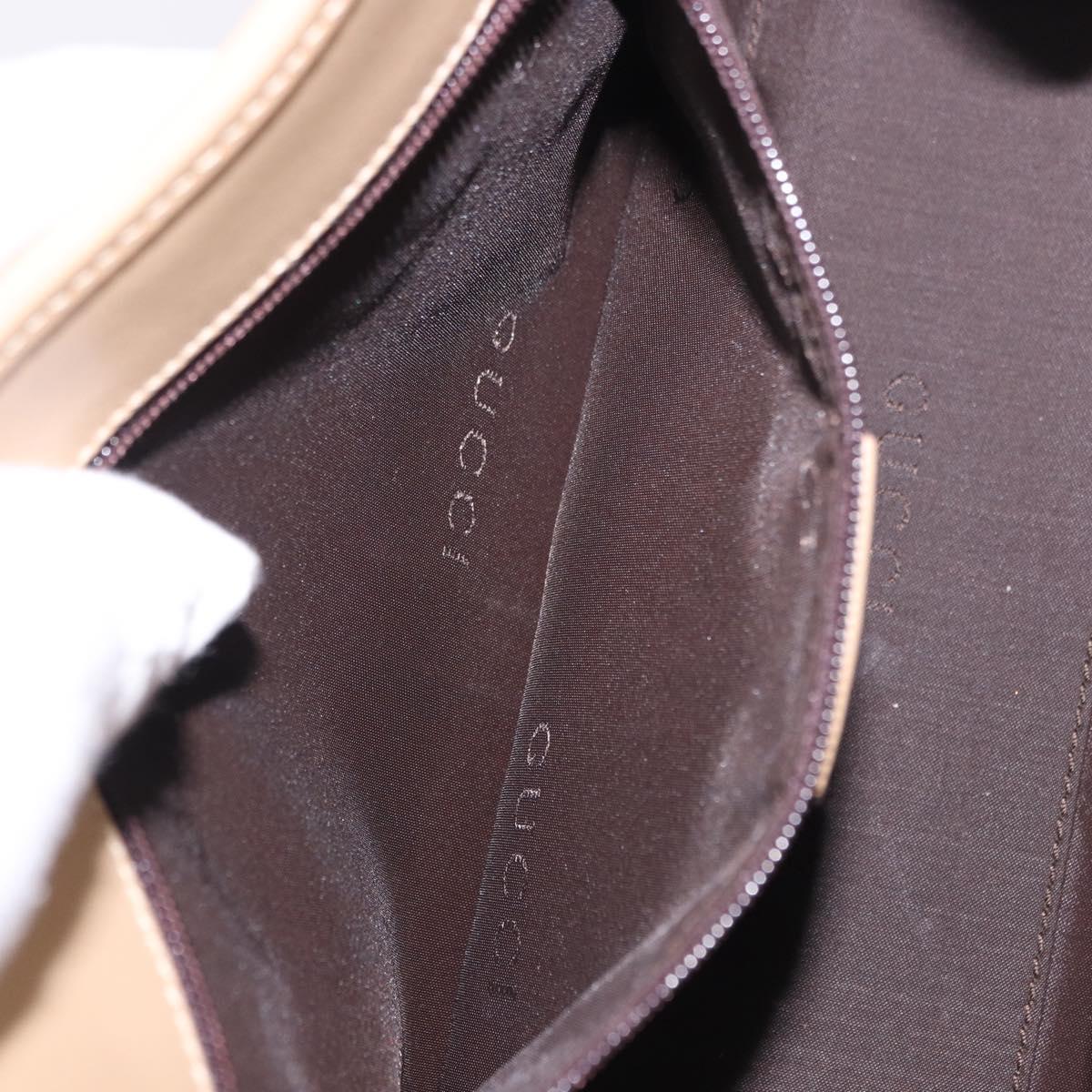 GUCCI Jackie Hand Bag Leather Beige Silver 002 1068 Auth 199675V