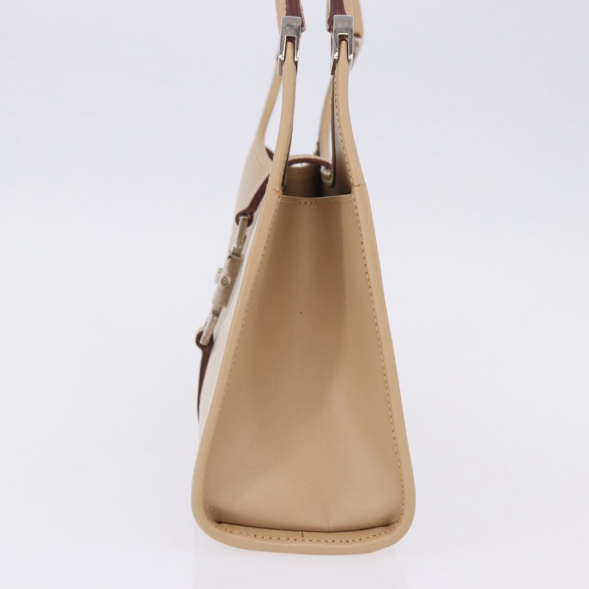 GUCCI Jackie Hand Bag Leather Beige Silver 002 1068 Auth 199675V